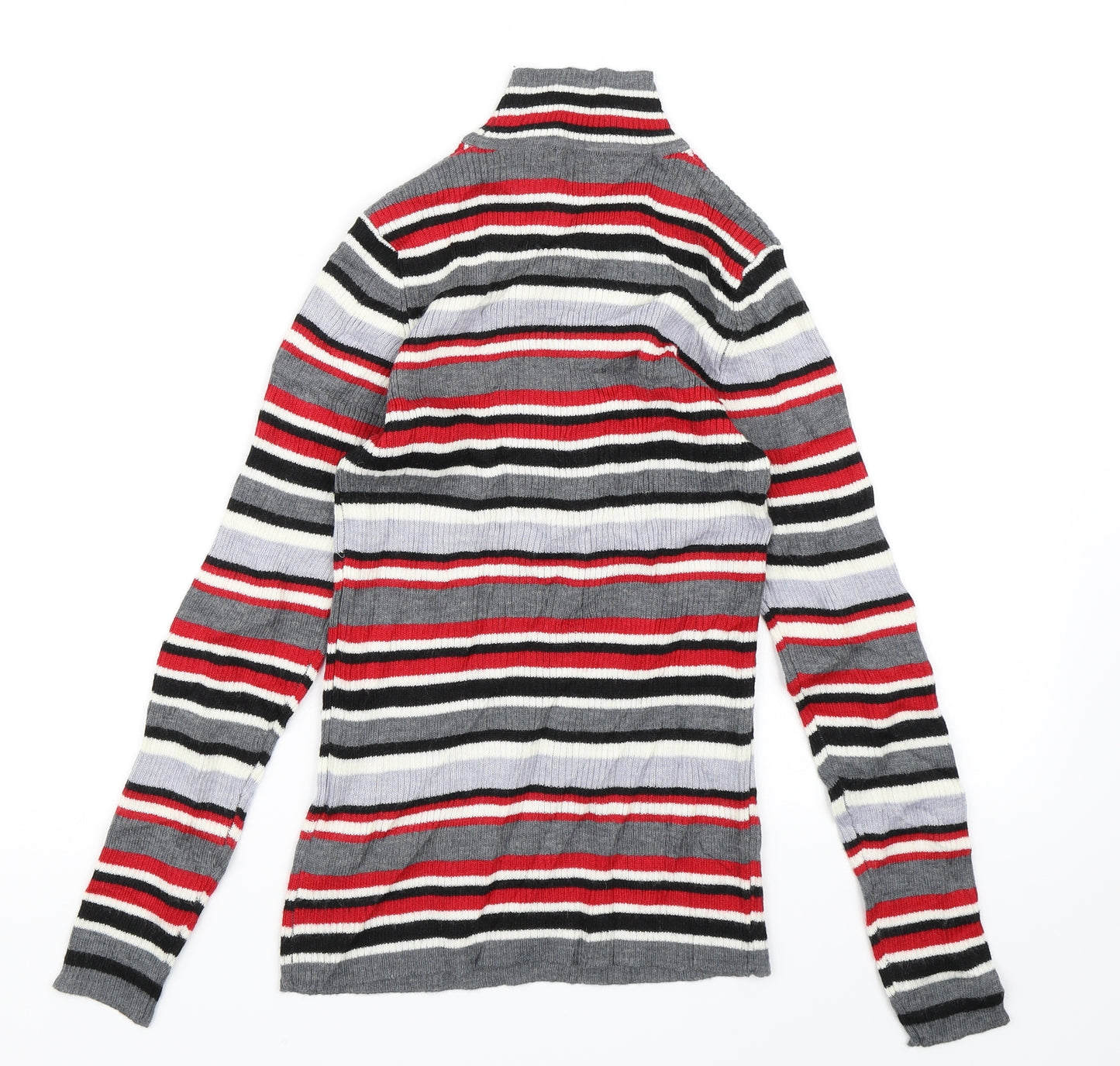 Damart Womens Grey Striped Knit Pullover Jumper Size 8