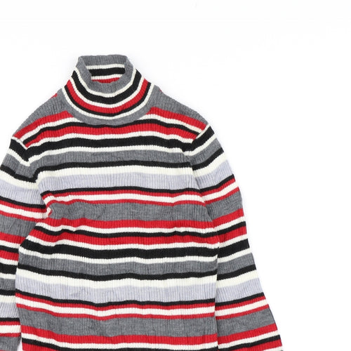 Damart Womens Grey Striped Knit Pullover Jumper Size 8