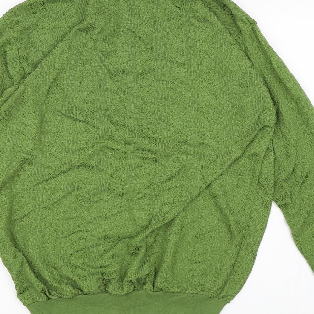 ST PERRY  Womens Green Geometric Knit Pullover Jumper Size XL