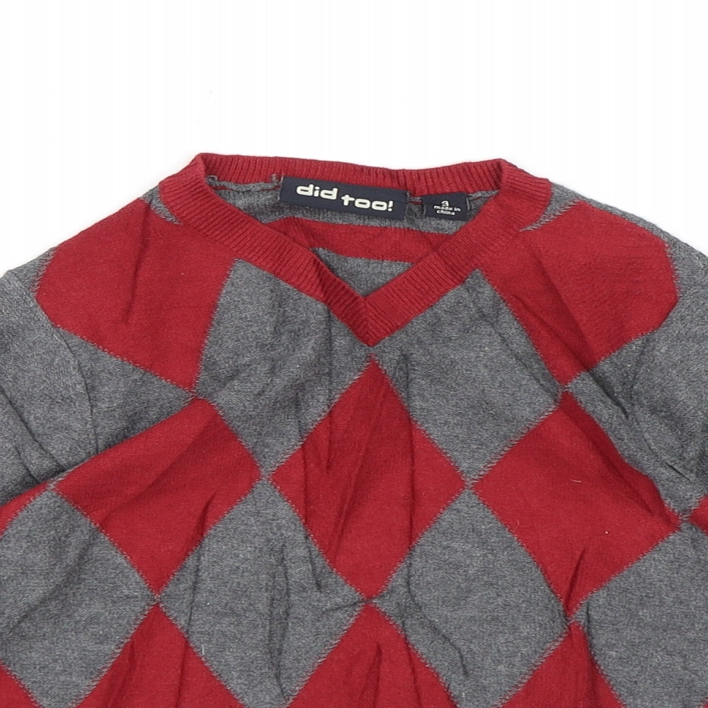did too! Boys Grey Check Knit Pullover Jumper Size 3 Years