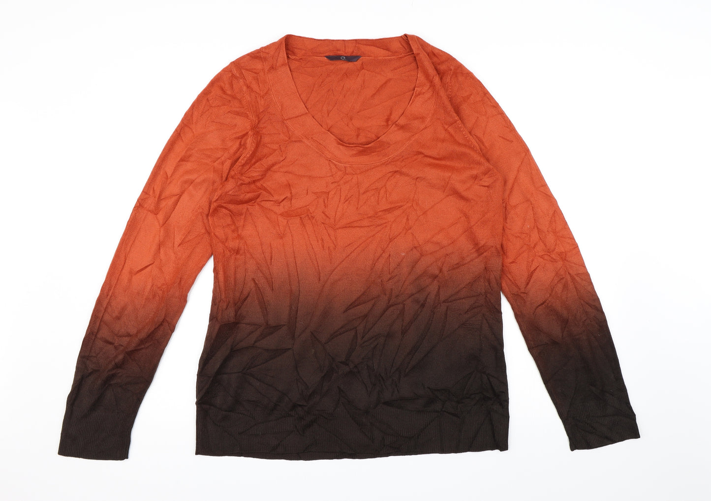 Evans Womens Orange  Knit Pullover Jumper Size 16
