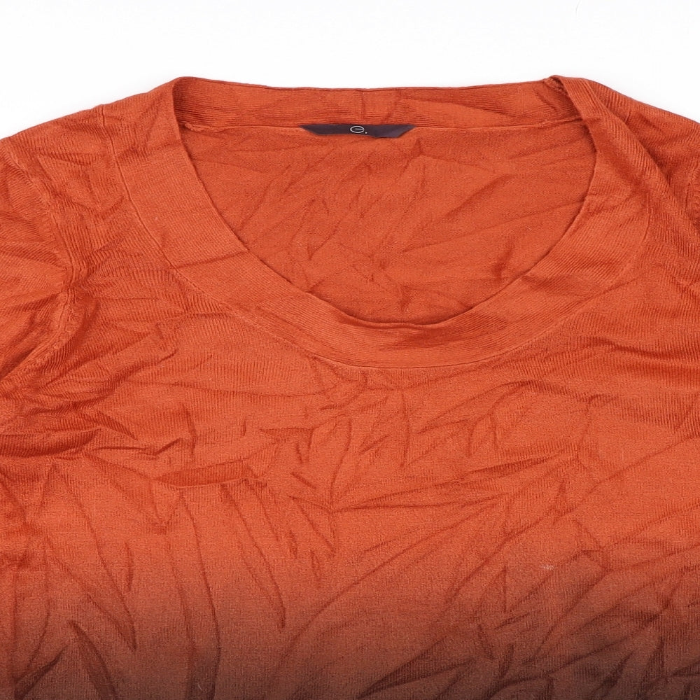 Evans Womens Orange  Knit Pullover Jumper Size 16