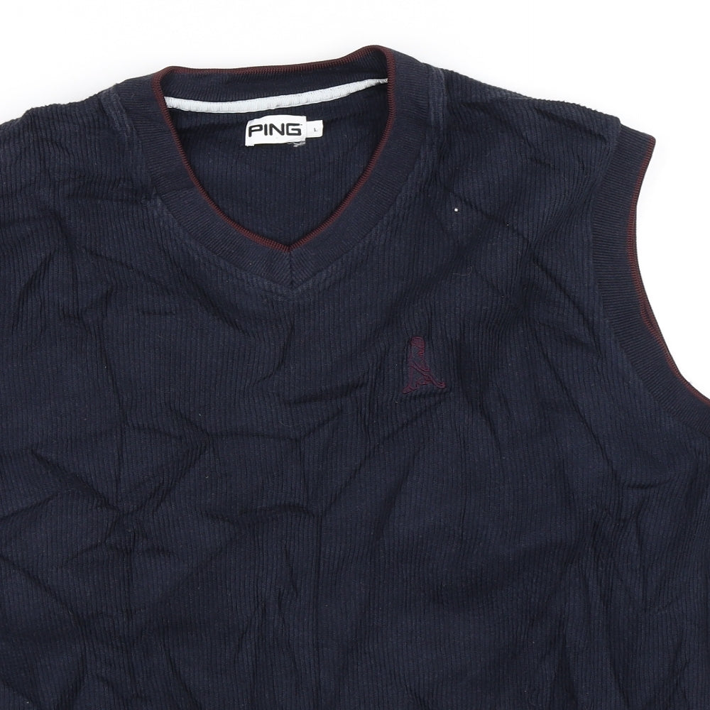 Ping Mens Blue  Knit Vest Jumper Size L