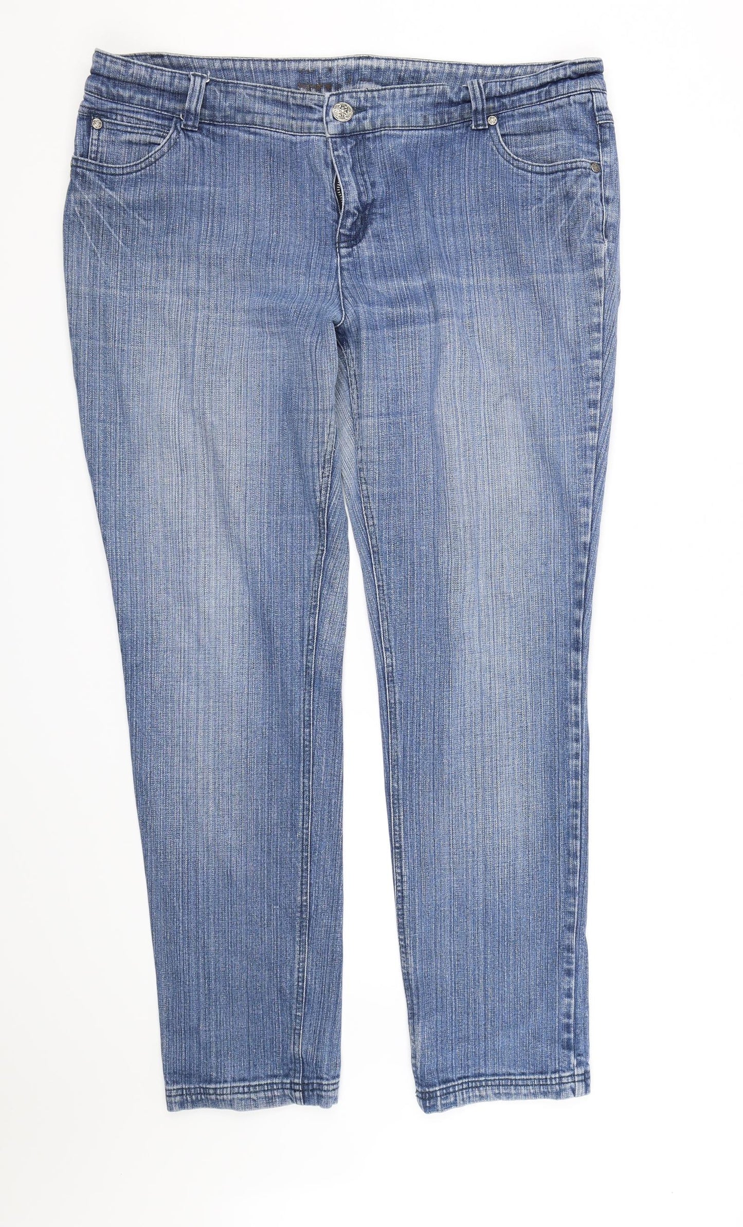 Debenhams Womens Blue  Denim Straight Jeans Size 18 L30 in - Jeans