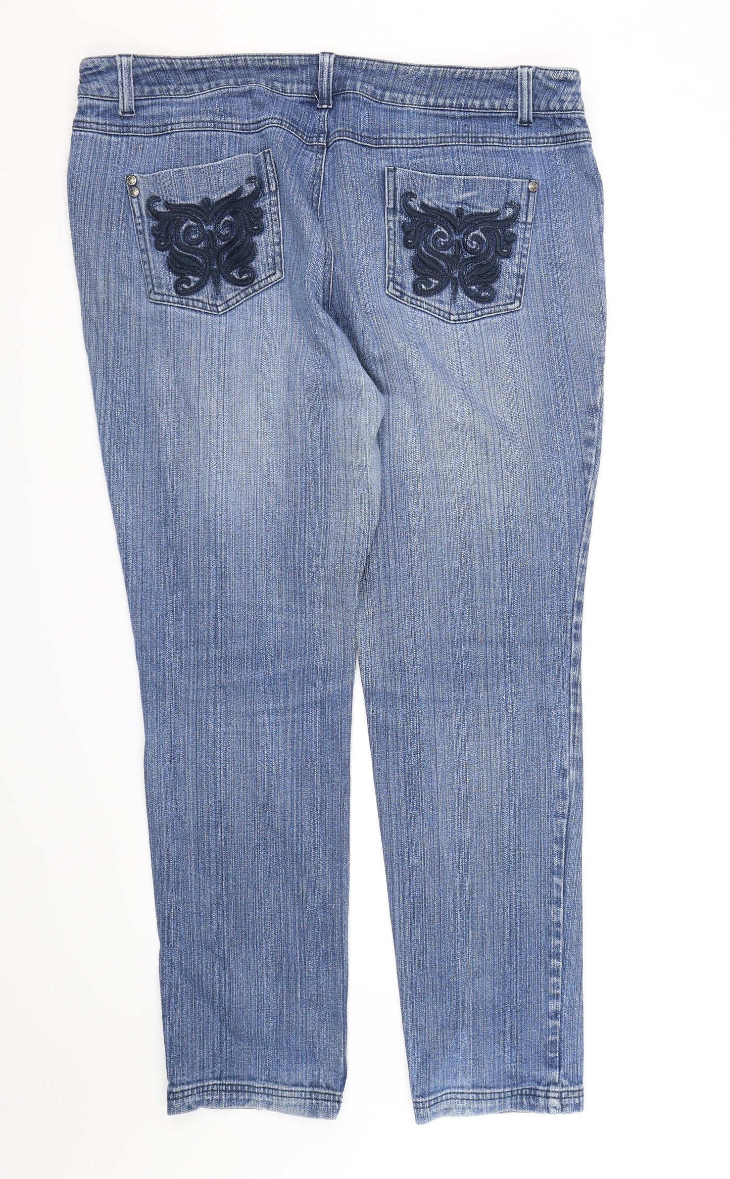 Debenhams Womens Blue  Denim Straight Jeans Size 18 L30 in - Jeans
