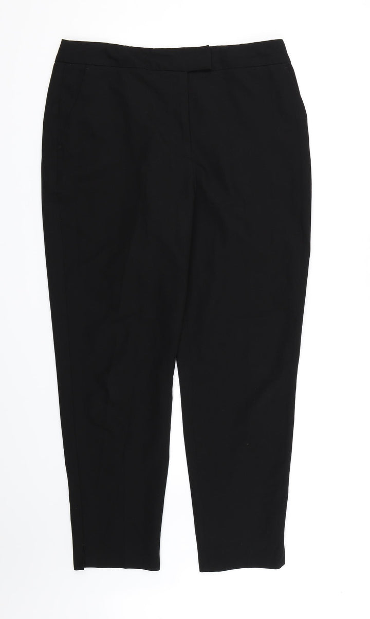 F&F Womens Black Rayon Dress Pants Trousers Size 12 L26 in