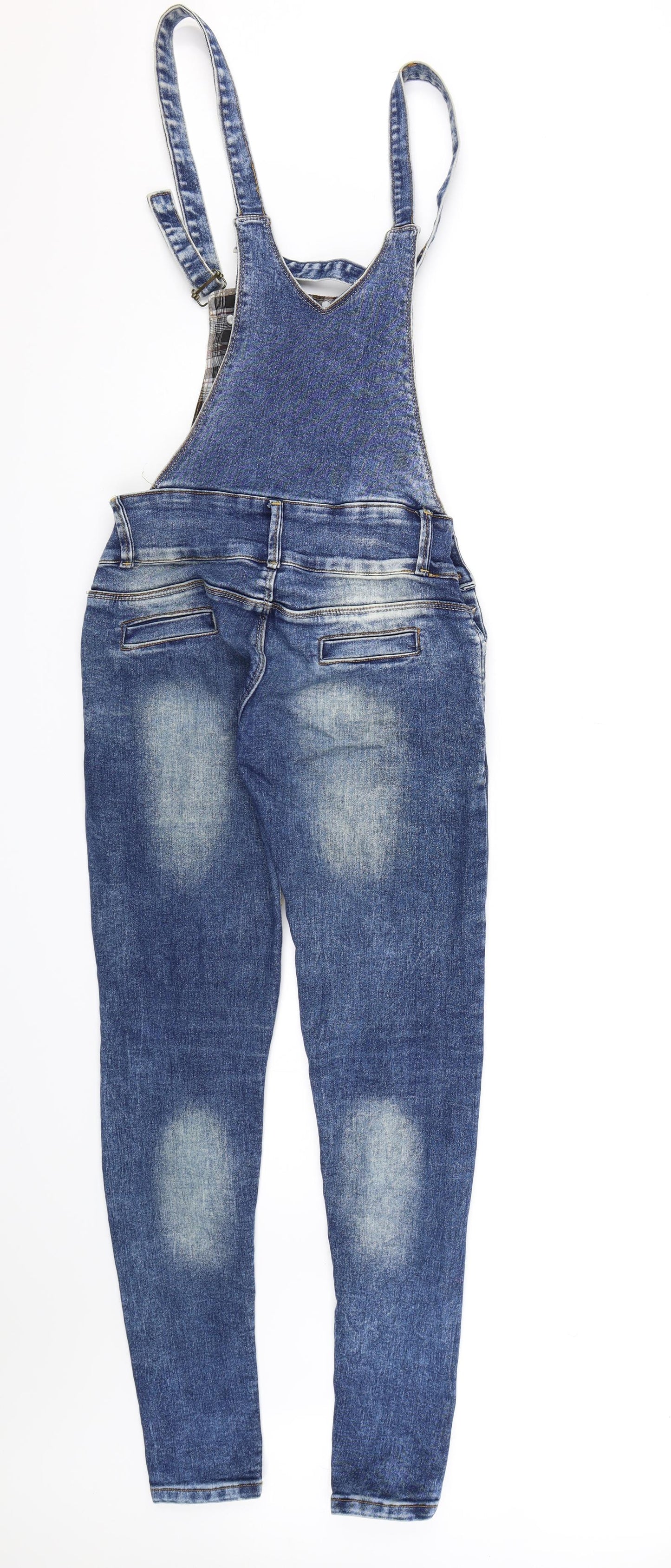 Preworn Womens Blue  Denim Dungaree One-Piece Size 10 L30 in