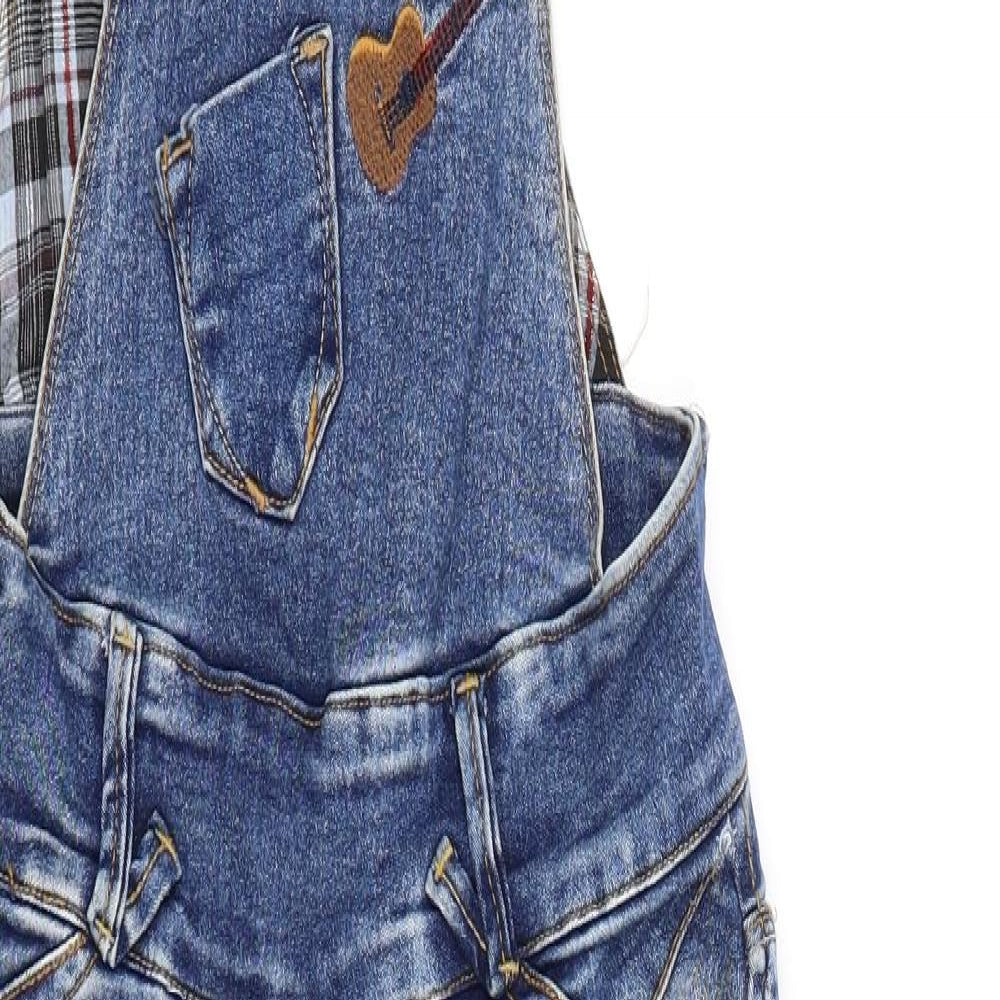 Preworn Womens Blue  Denim Dungaree One-Piece Size 10 L30 in
