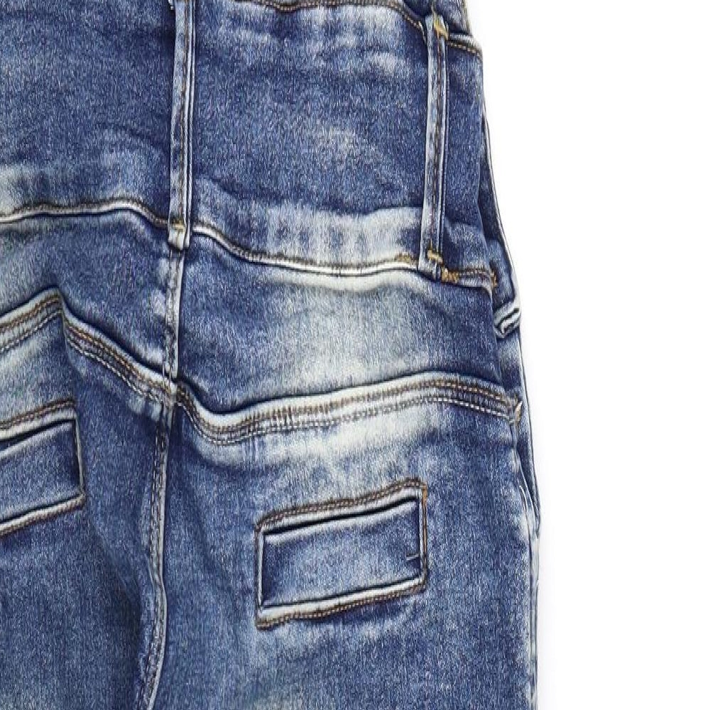 Preworn Womens Blue  Denim Dungaree One-Piece Size 10 L30 in