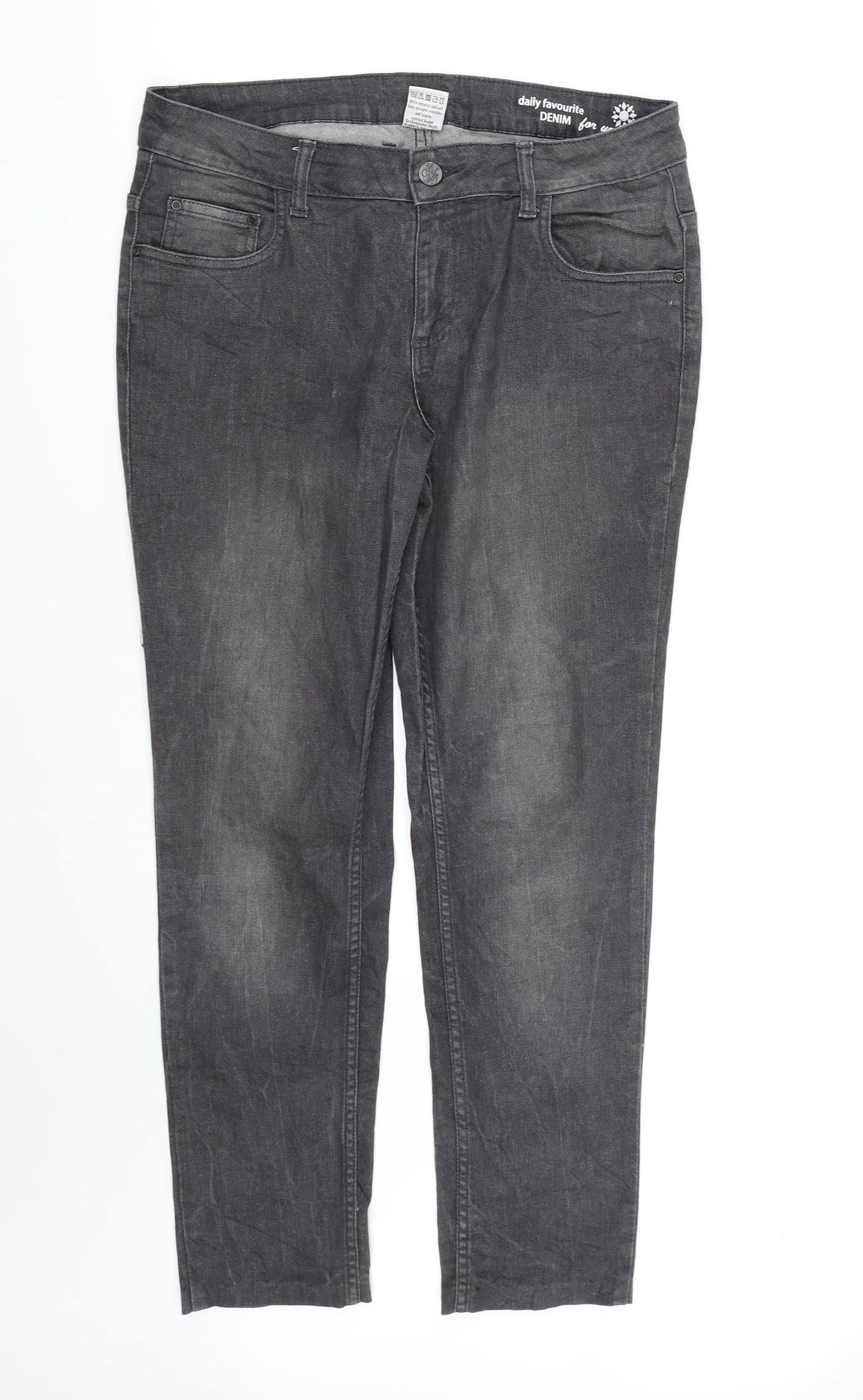 Up Fashion Womens Grey  Denim Skinny Jeans Size 14 L27 in