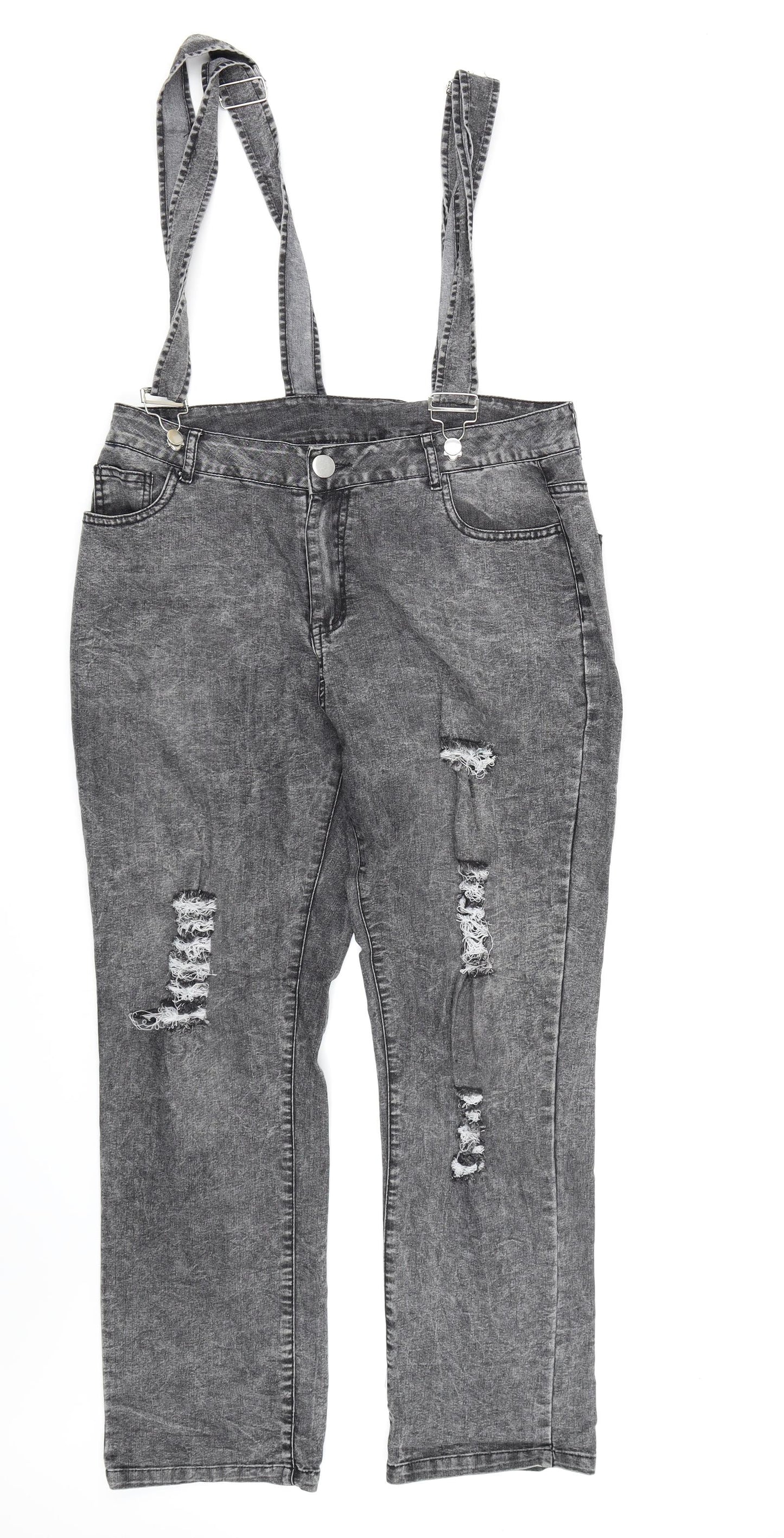 Preworn Womens Grey  Denim Straight Jeans Size 2XL L28 in - Dungaree