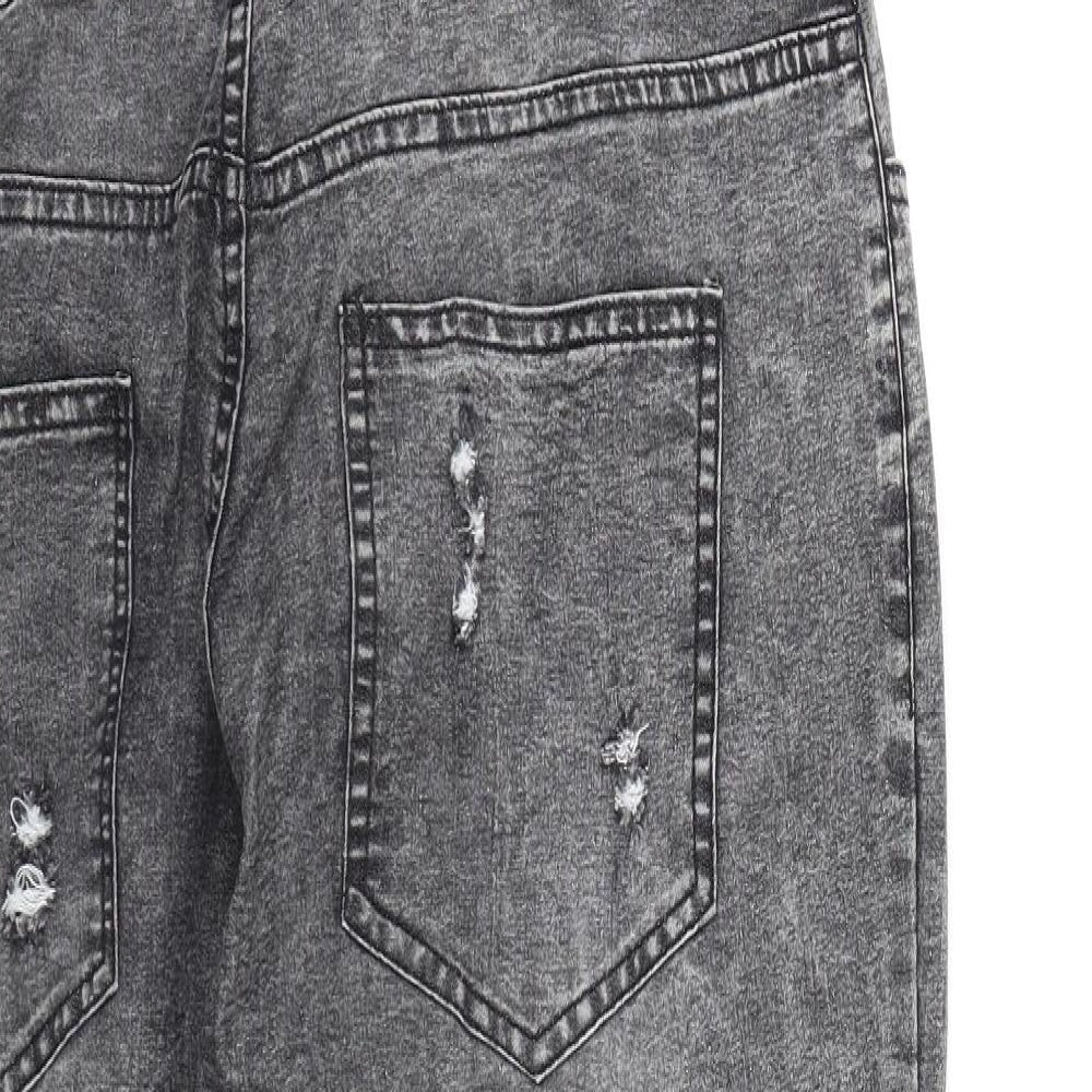 Preworn Womens Grey  Denim Straight Jeans Size 2XL L28 in - Dungaree