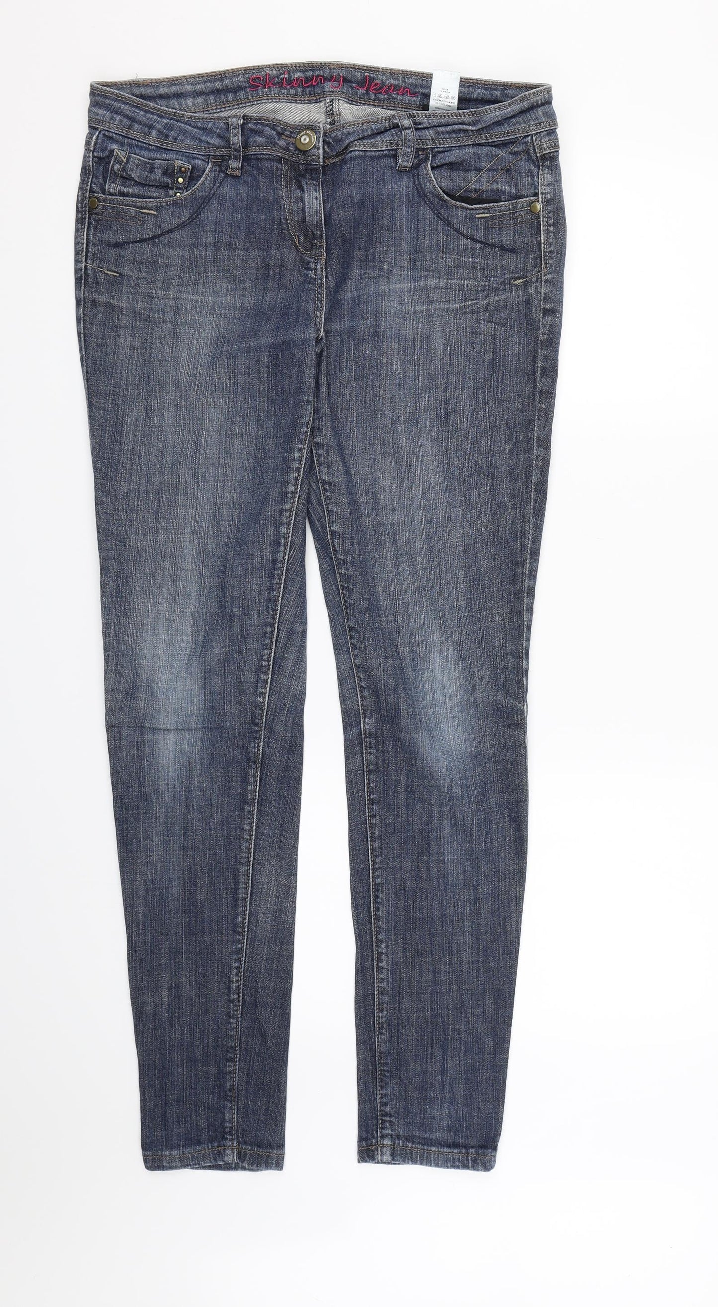 NEXT Womens Blue  Denim Skinny Jeans Size 14 L31 in