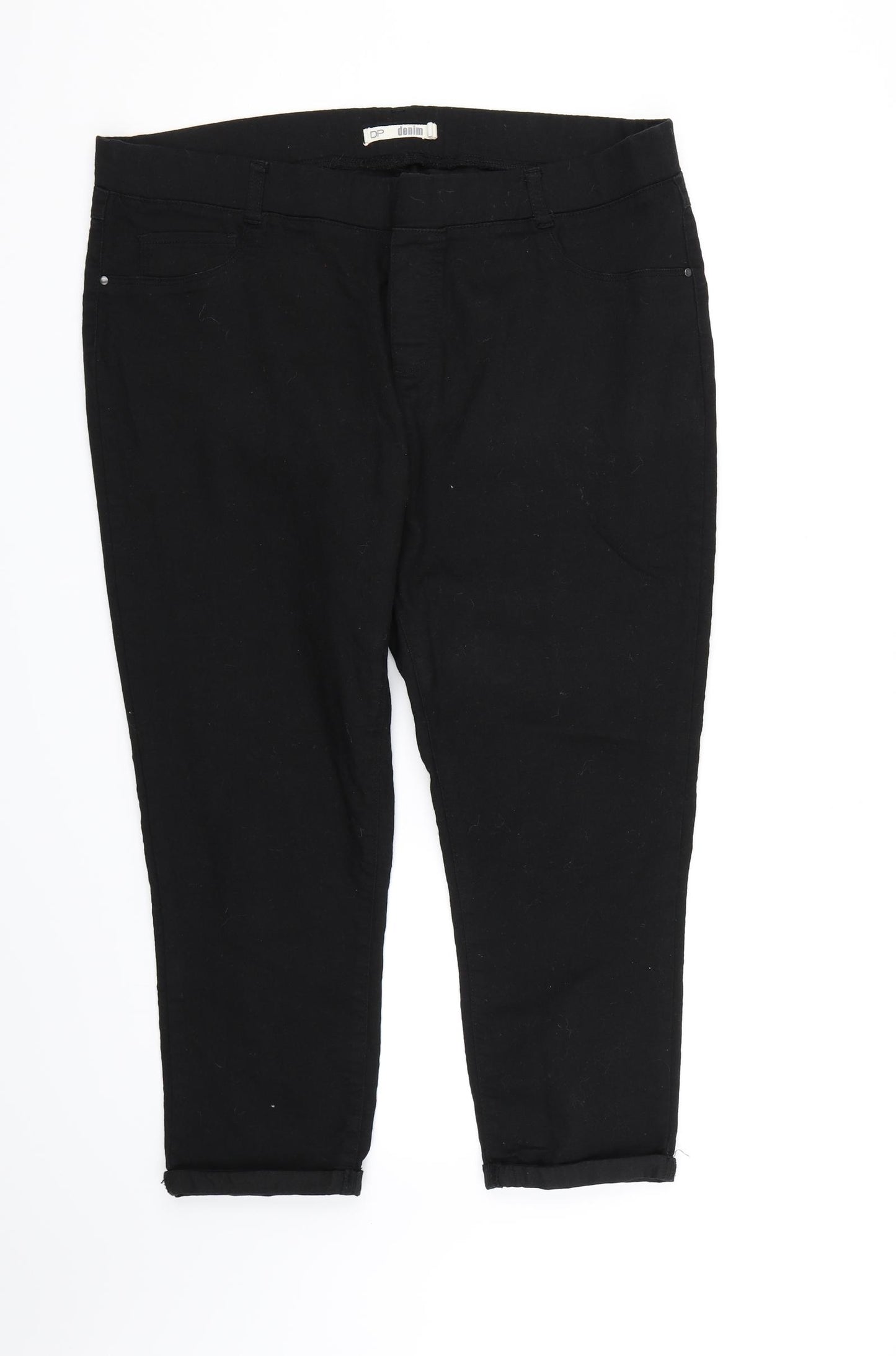 dp Denim Womens Black  Denim Cropped Jeans Size 18 L22 in