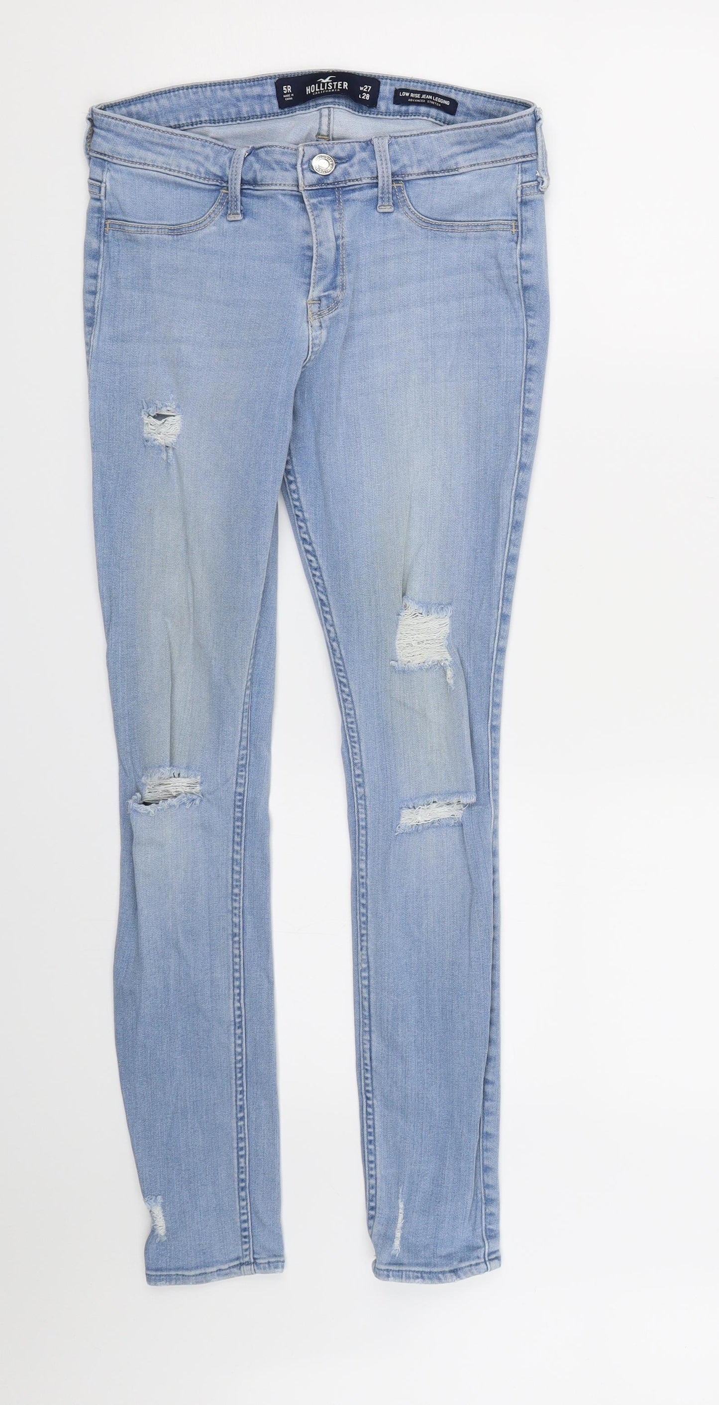 Hollister Womens Blue  Denim Skinny Jeans  L28 in - Ripped Jeans