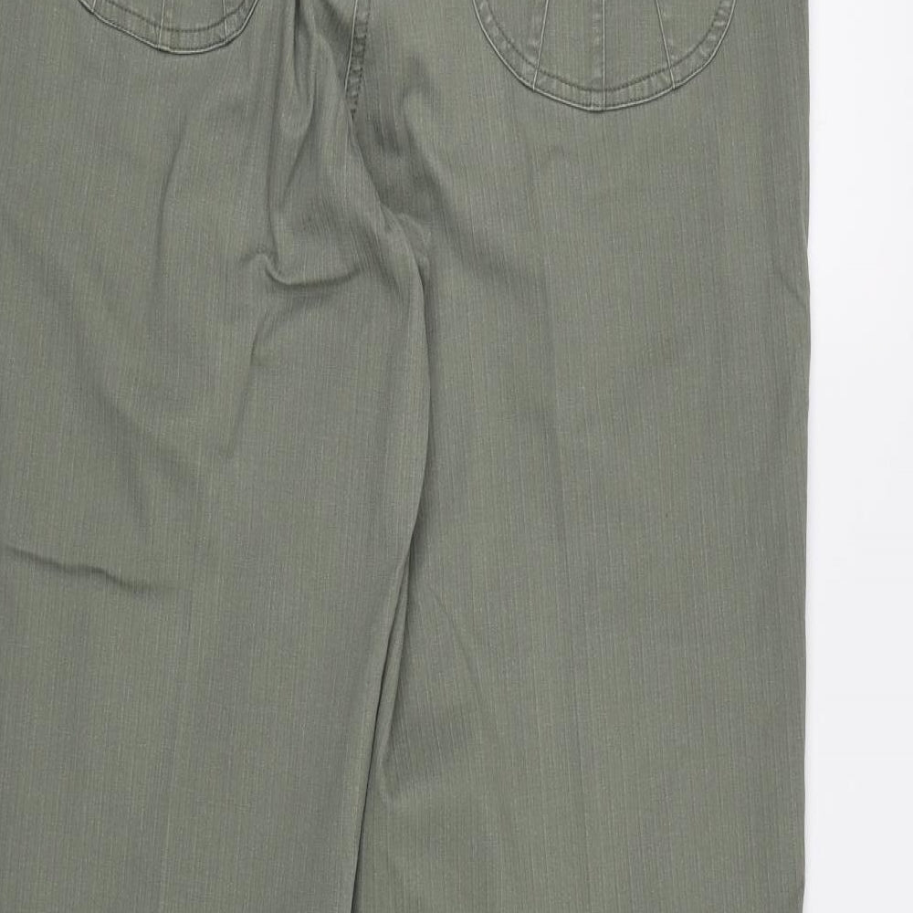 BM Womens Green  Denim Wide-Leg Jeans Size 14 L38 in