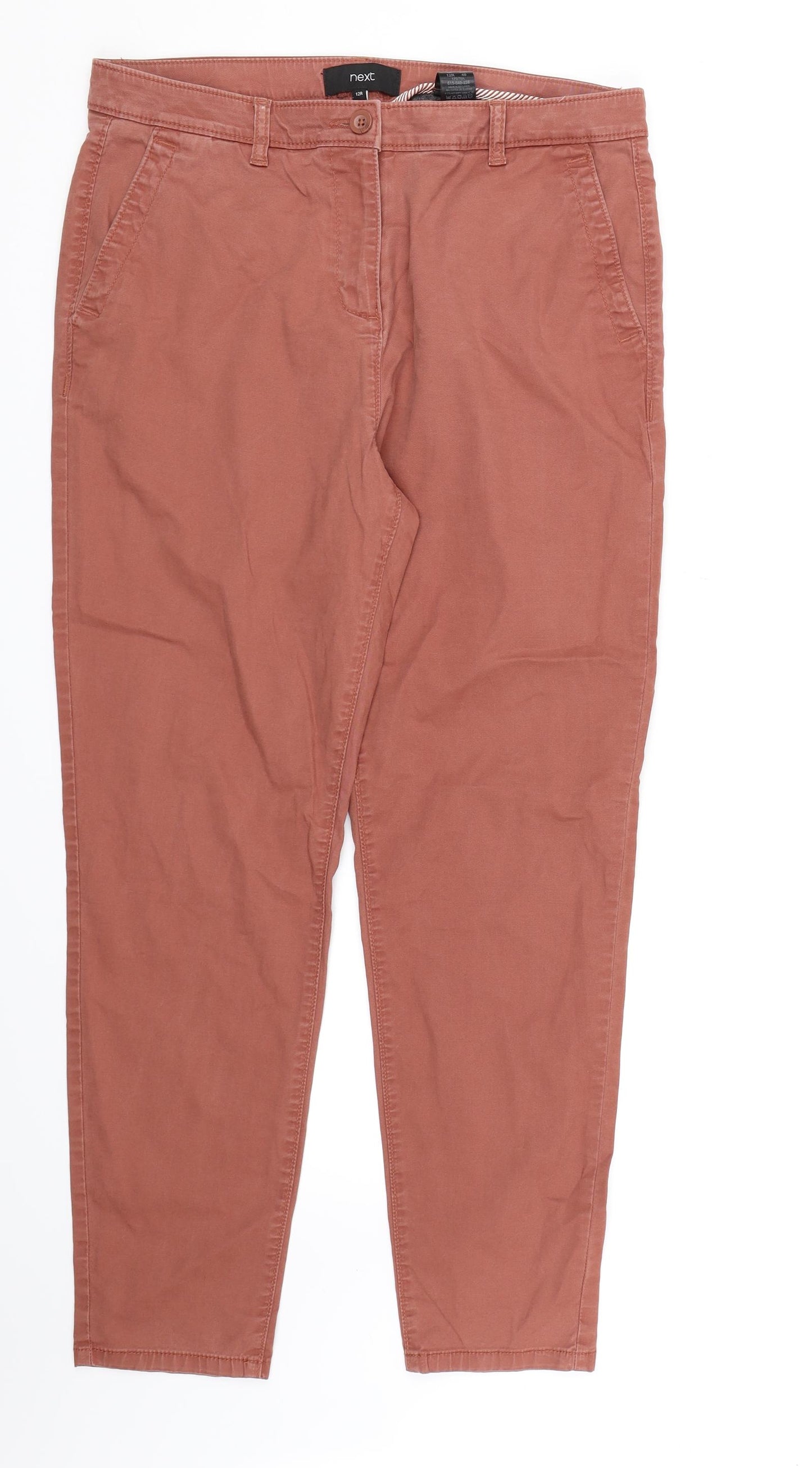 NEXT Womens Brown  Canvas Chino Trousers Size 12 L27 in