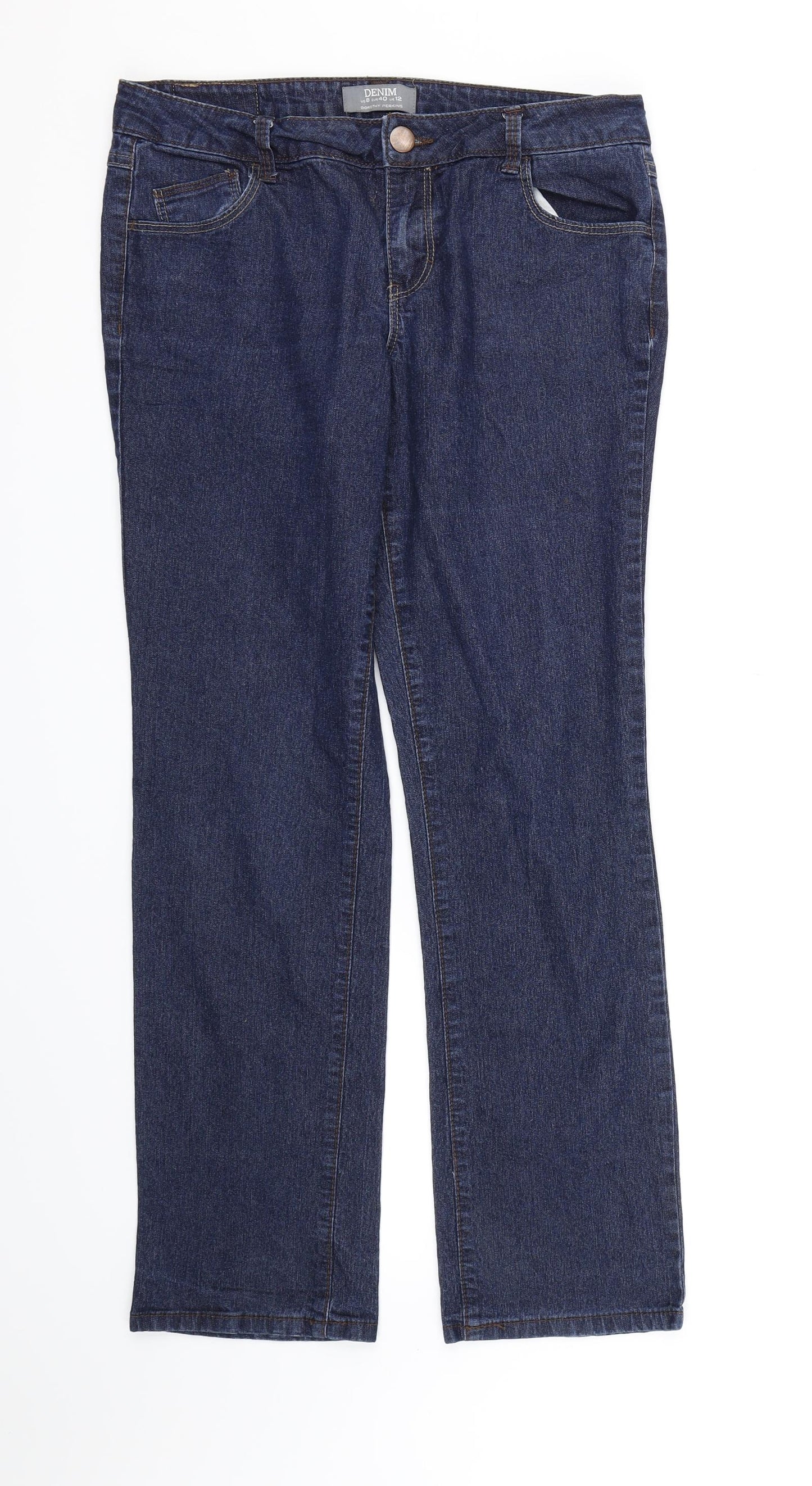 Dorothy Perkins Womens Blue  Denim Straight Jeans Size 12 L28 in