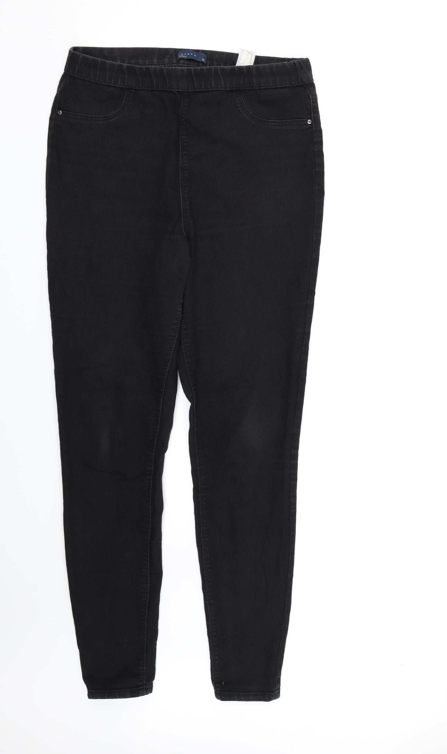 Papaya Womens Black  Denim Jegging Jeans Size 12 L28 in