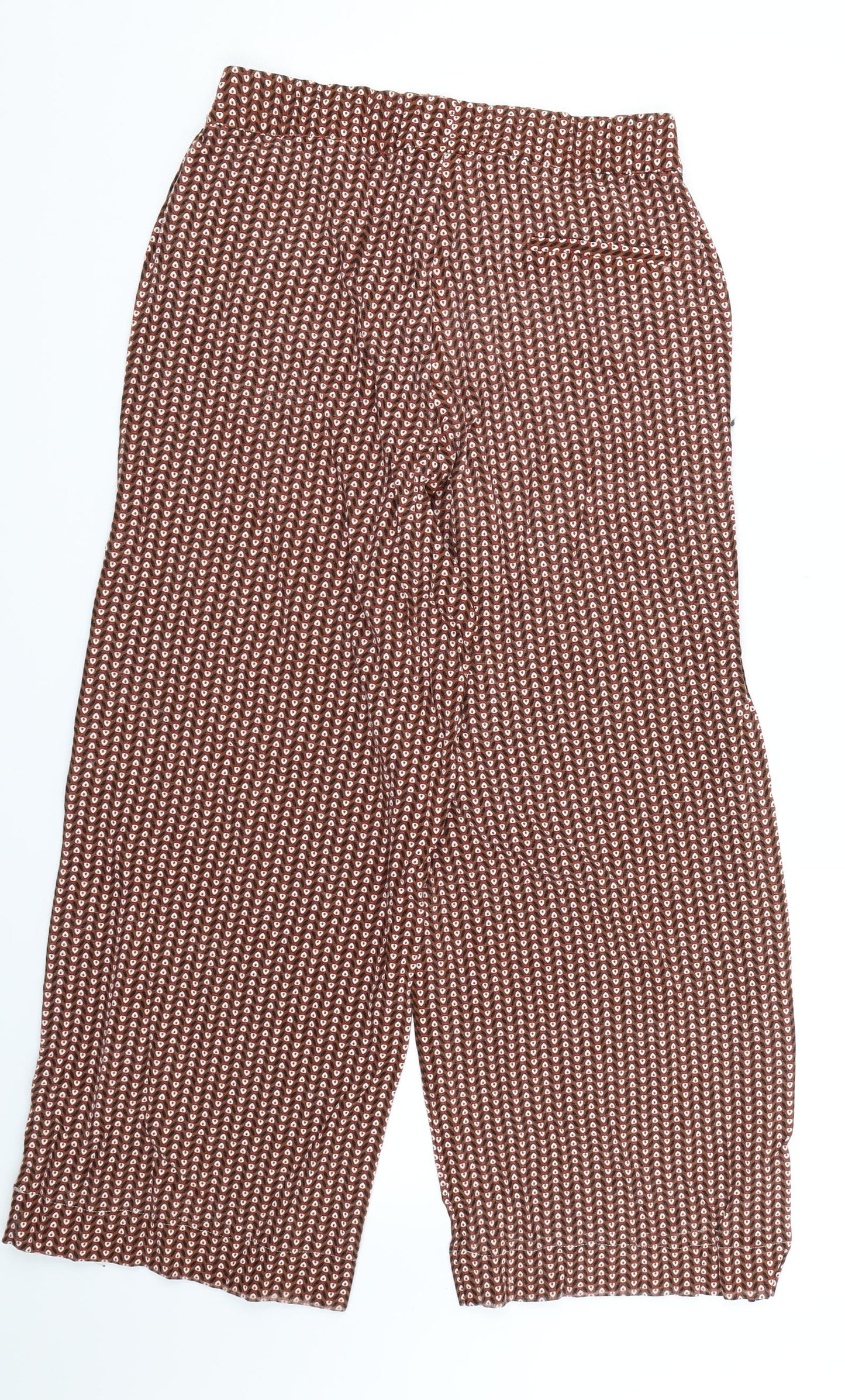 NEXT Womens Brown Geometric  Trousers  Size 12 L24 in