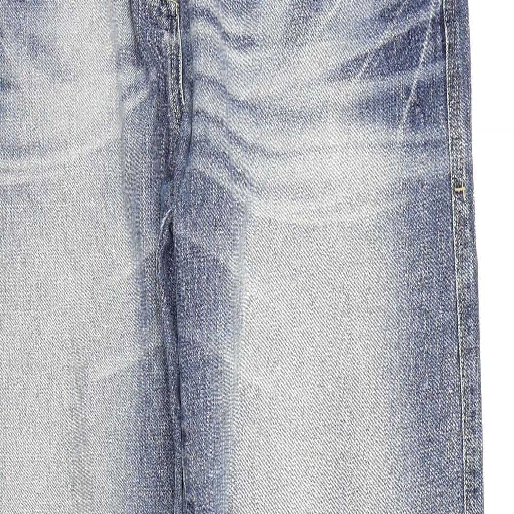 NEXT Womens Blue  Denim Wide-Leg Jeans Size 16 L32 in