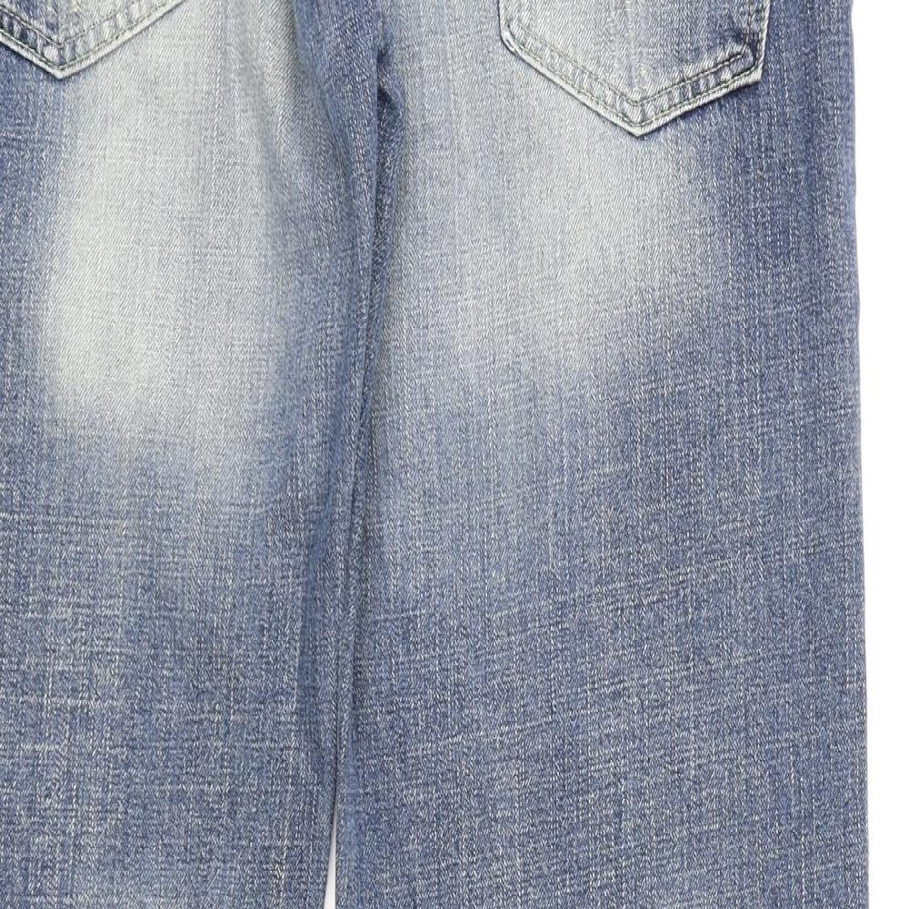 NEXT Womens Blue  Denim Wide-Leg Jeans Size 16 L32 in