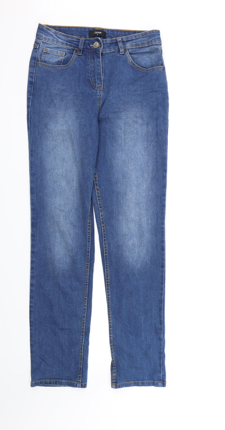 Papaya Womens Blue  Denim Straight Jeans Size 8 L30 in