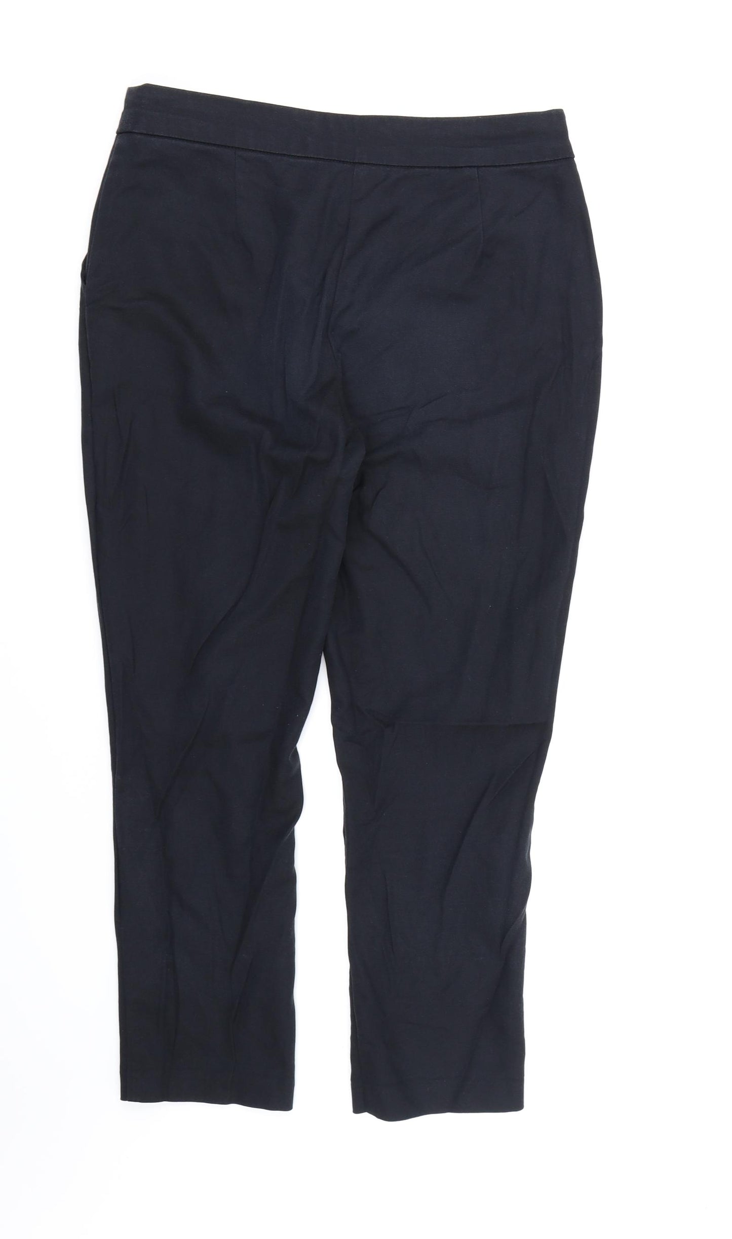 F&F Womens Black  Rayon Dress Pants Trousers Size 12 L25 in