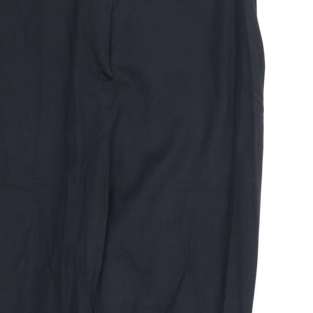 F&F Womens Black  Rayon Dress Pants Trousers Size 12 L25 in