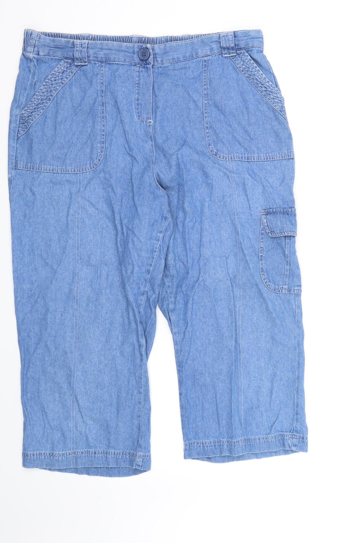 BHS Womens Blue  Denim Cropped Jeans Size 18 L21 in