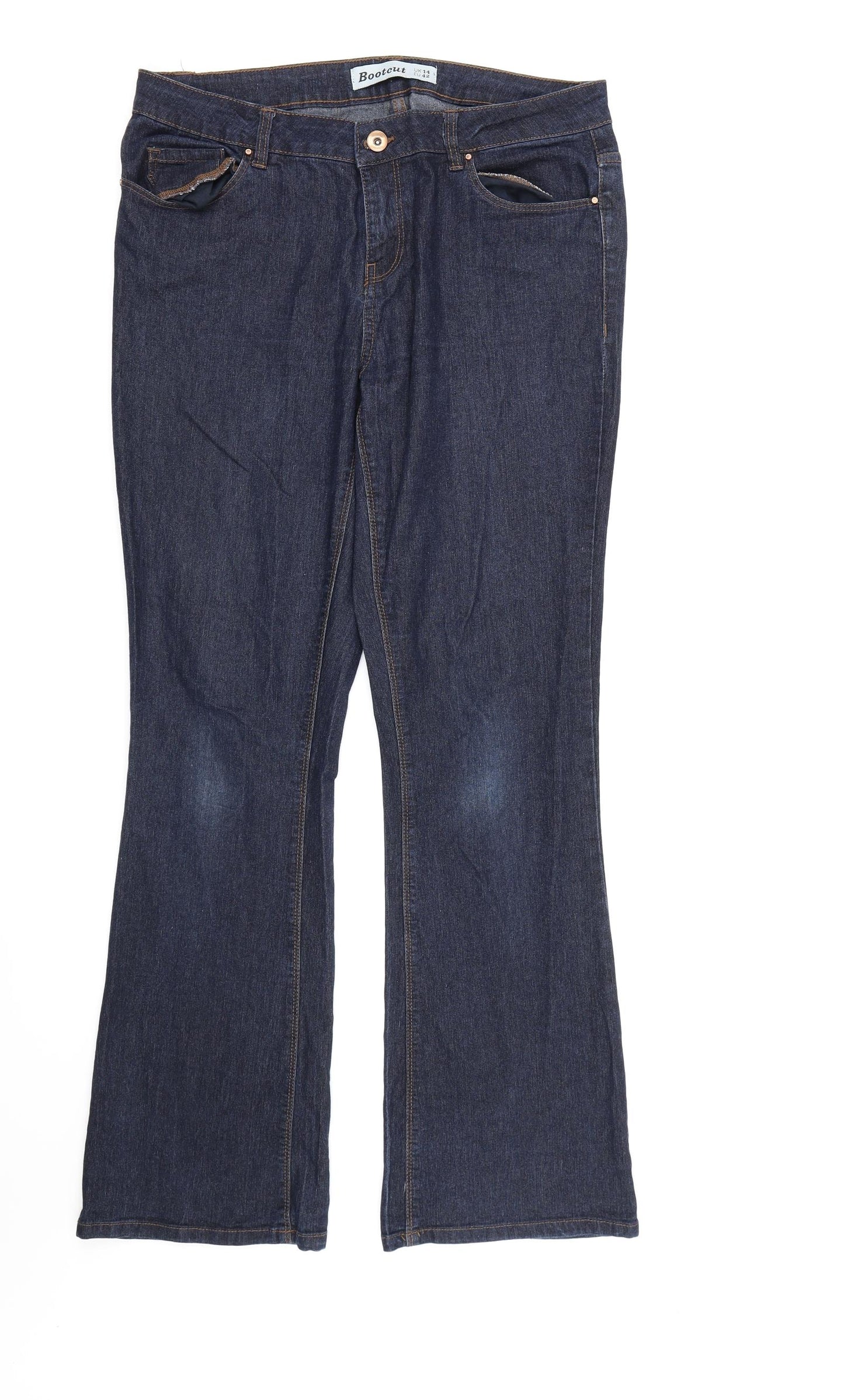 New Look Womens Blue  Denim Bootcut Jeans Size 14 L31 in