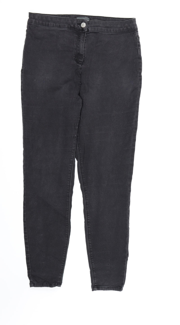 Papaya Womens Black Denim Skinny Jeans Size 14 L27 in