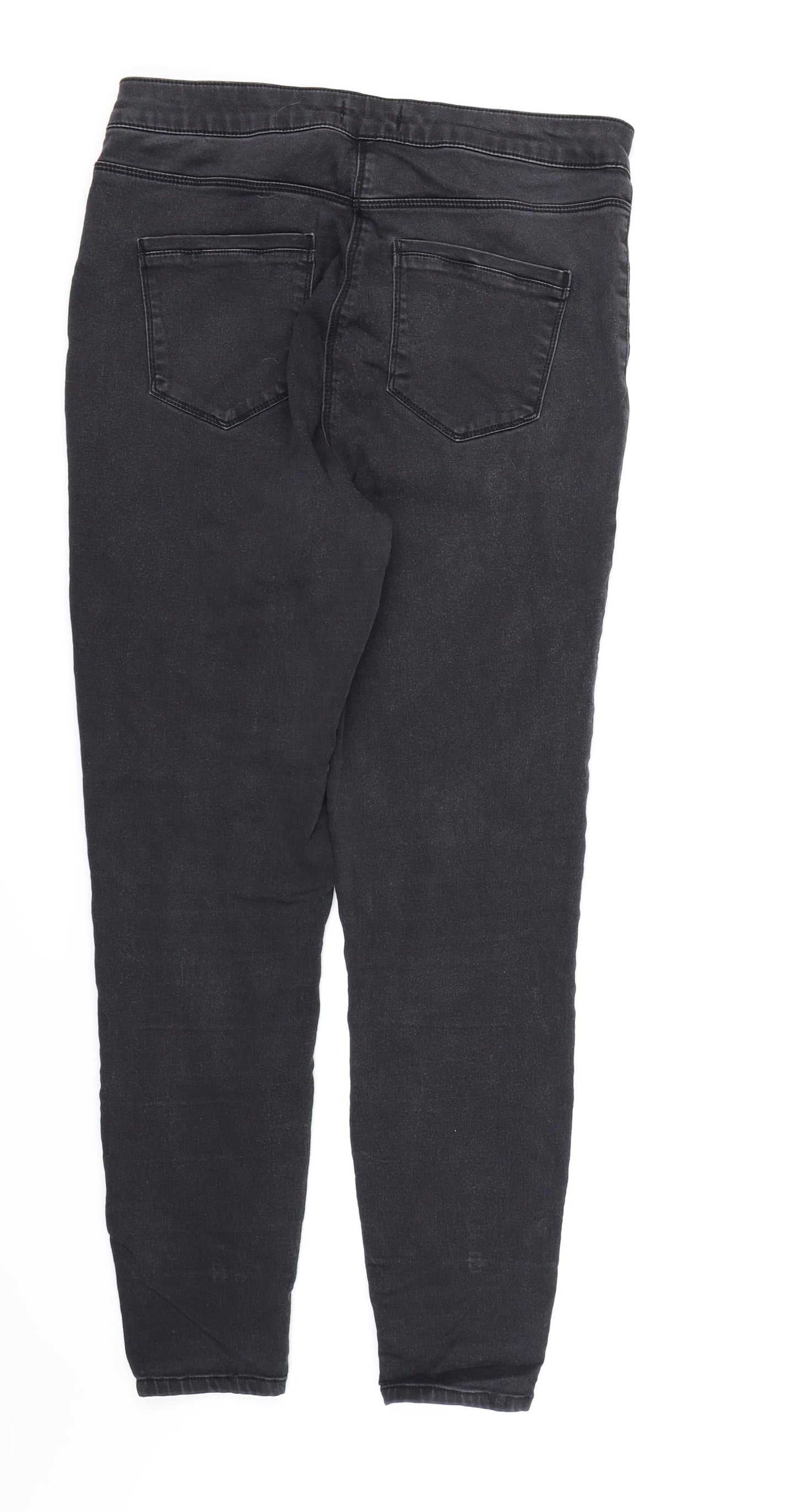 Papaya Womens Black  Denim Skinny Jeans Size 14 L27 in