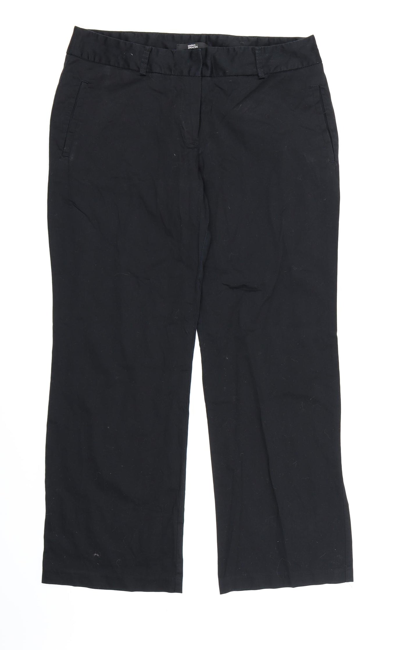 Marks and Spencer Womens Black  Rayon Dress Pants Trousers Size 12 L27 in