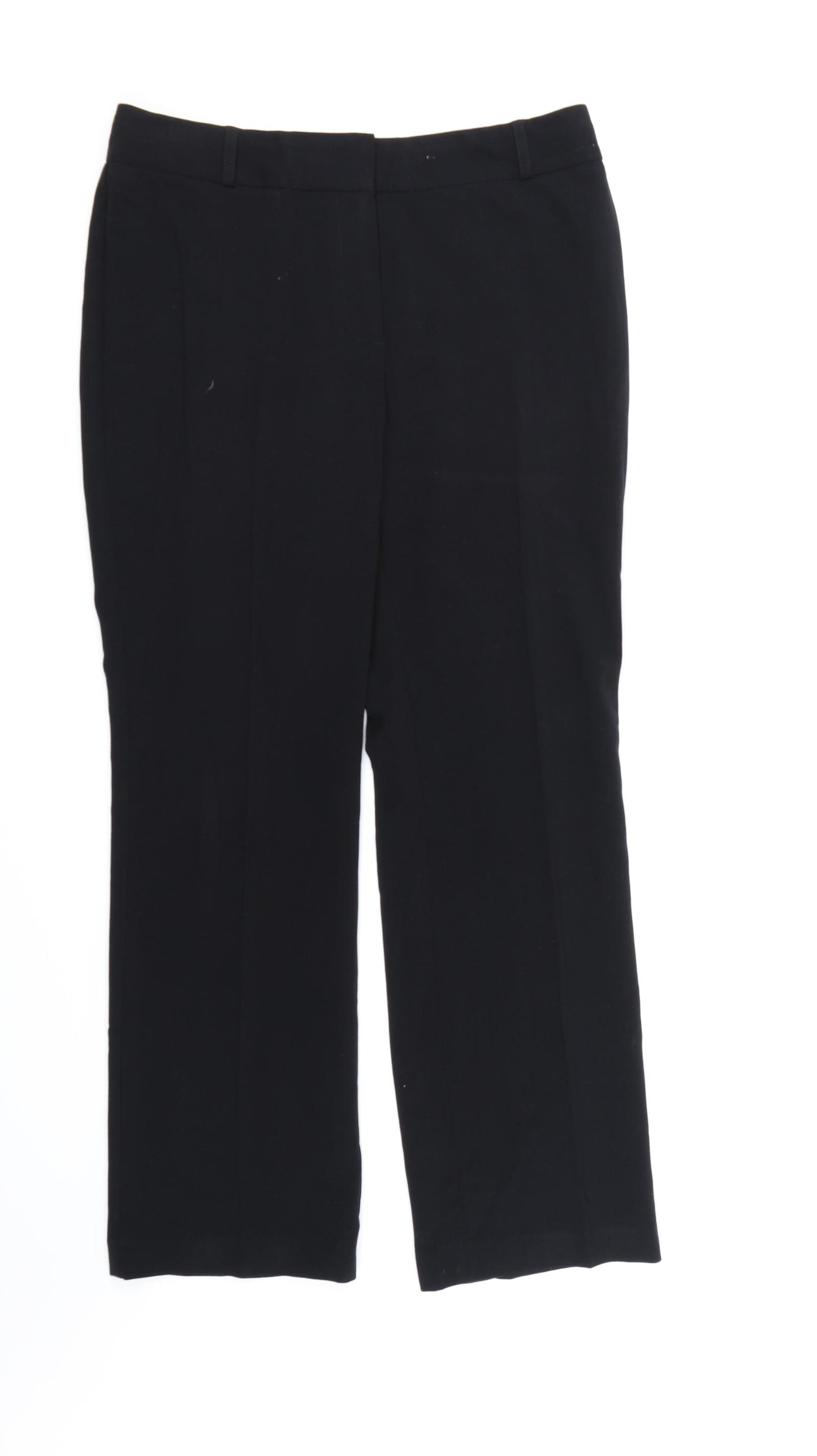 Marks and Spencer Womens Black  Rayon Dress Pants Trousers Size 10 L28 in