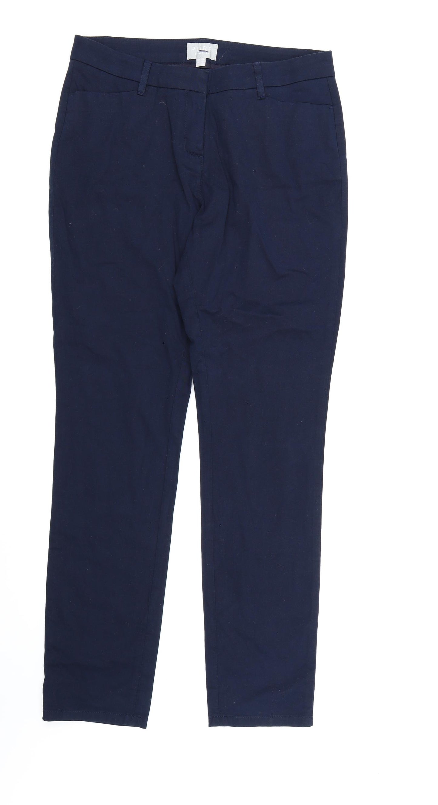 PURE Collection Womens Blue  Rayon Chino Trousers Size 12 L32 in