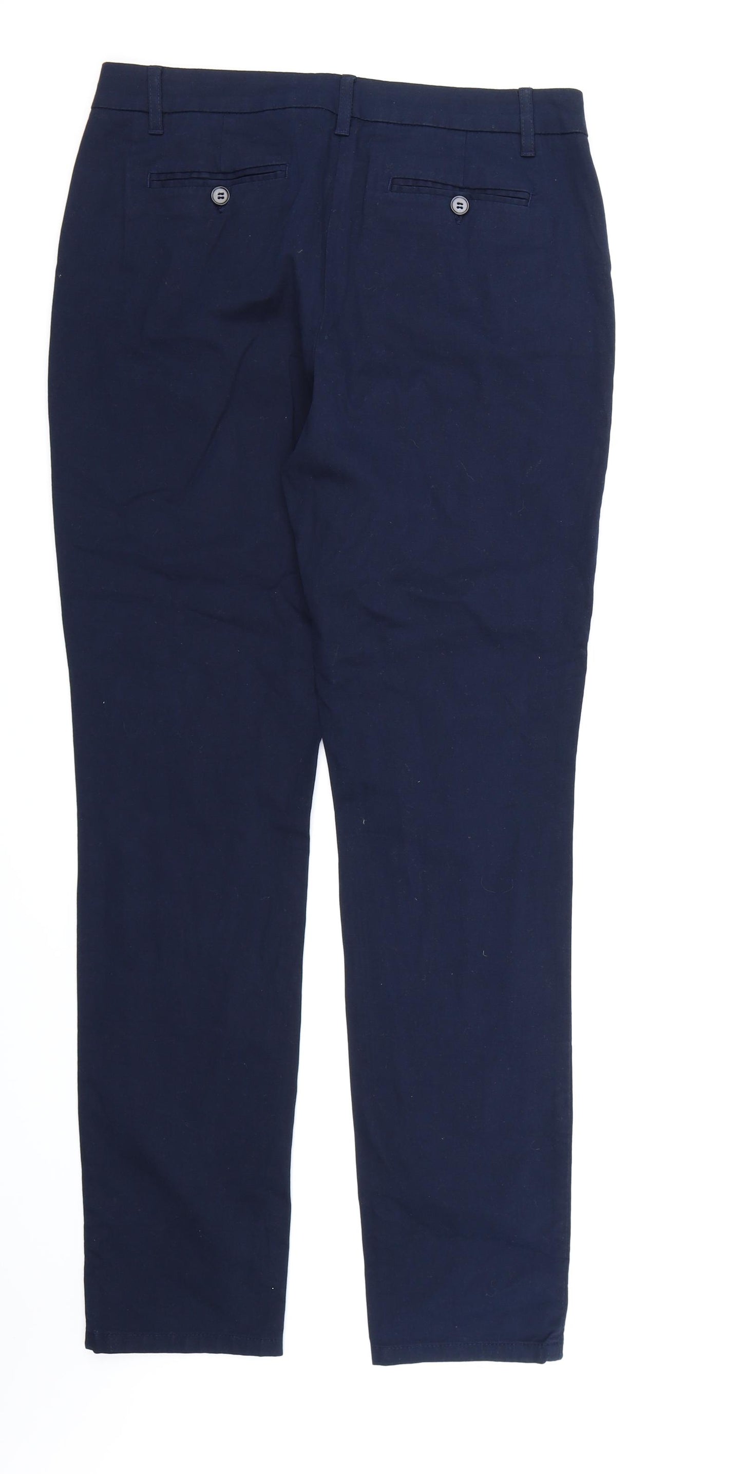 PURE Collection Womens Blue  Rayon Chino Trousers Size 12 L32 in