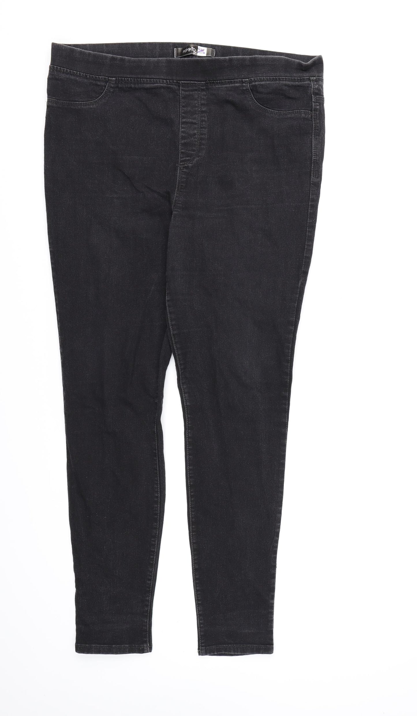 Pep&co Womens Black  Denim Jegging Jeans Size 14 L28 in