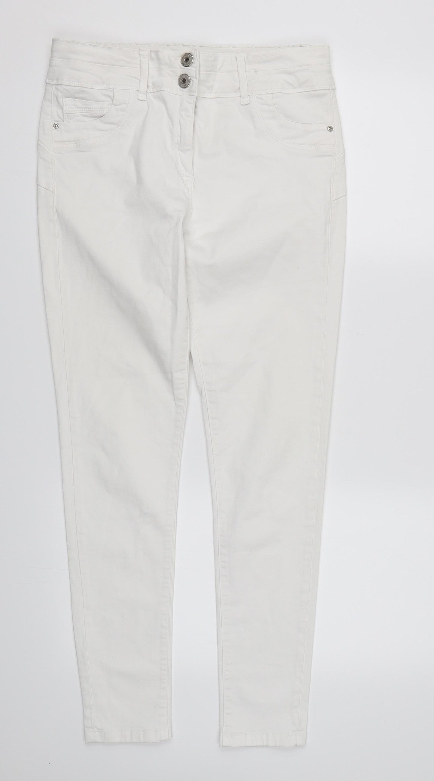 NEXT Womens White  Denim Skinny Jeans Size 14 L28 in