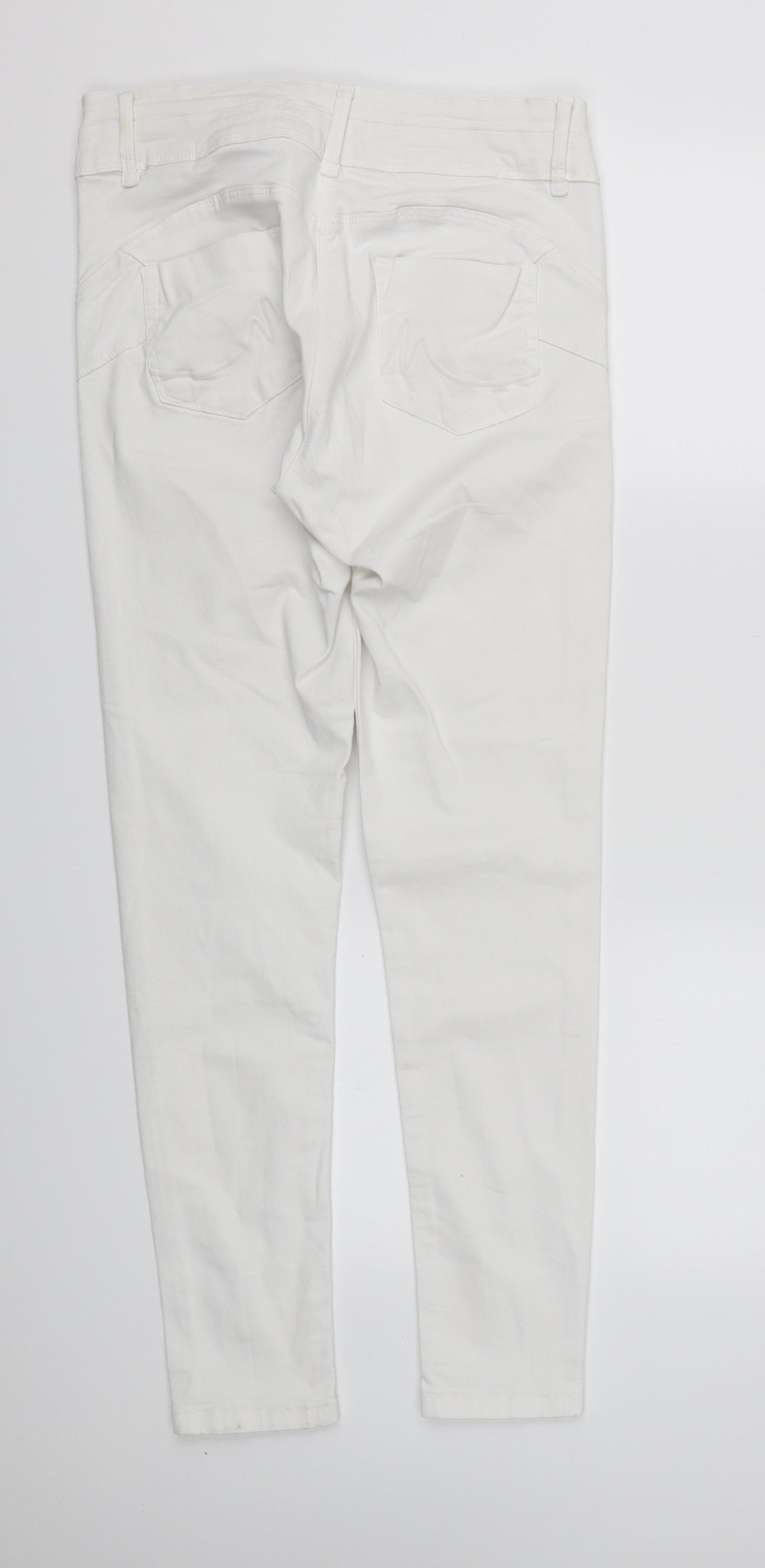 NEXT Womens White  Denim Skinny Jeans Size 14 L28 in