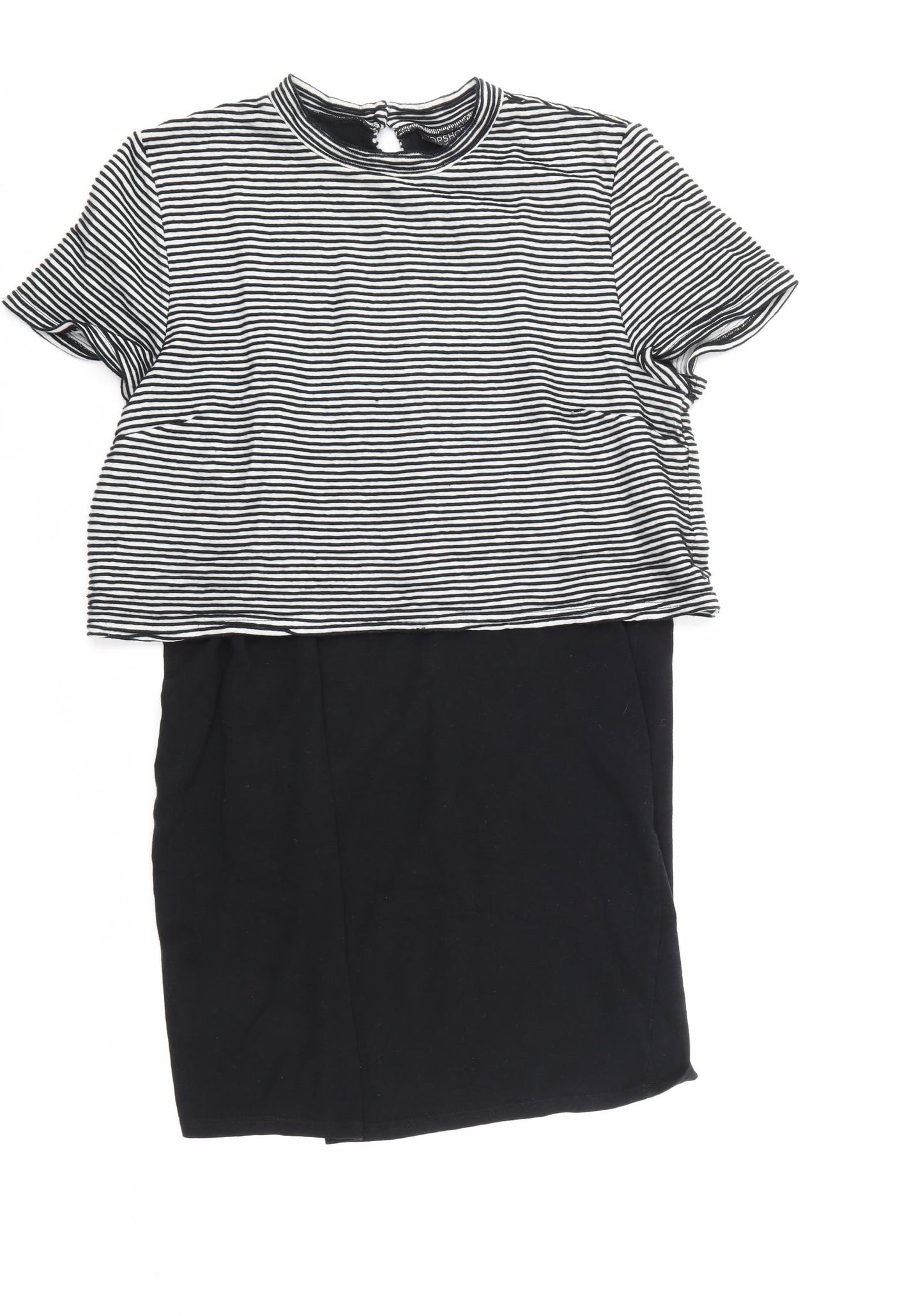 Top Shop Womens Multicoloured Striped  T-Shirt Dress  Size 16