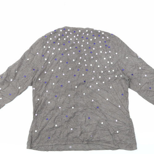 cc Womens Brown Polka Dot  Pullover Jumper Size L