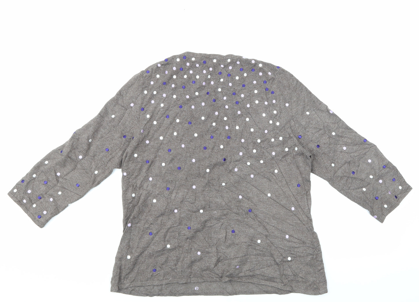 cc Womens Brown Polka Dot  Pullover Jumper Size L