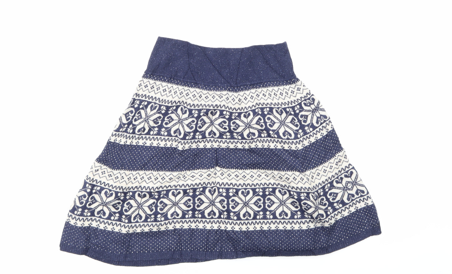 far face Womens Blue Geometric  A-Line Skirt Size 12
