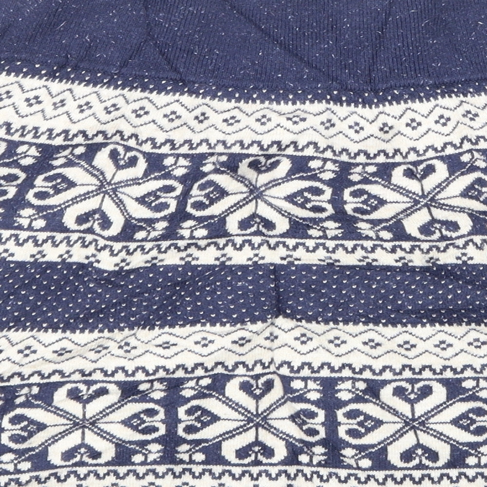 far face Womens Blue Geometric  A-Line Skirt Size 12