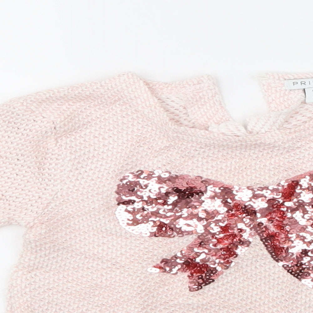 Primark Girls Pink   Pullover Jumper Size 4-5 Years