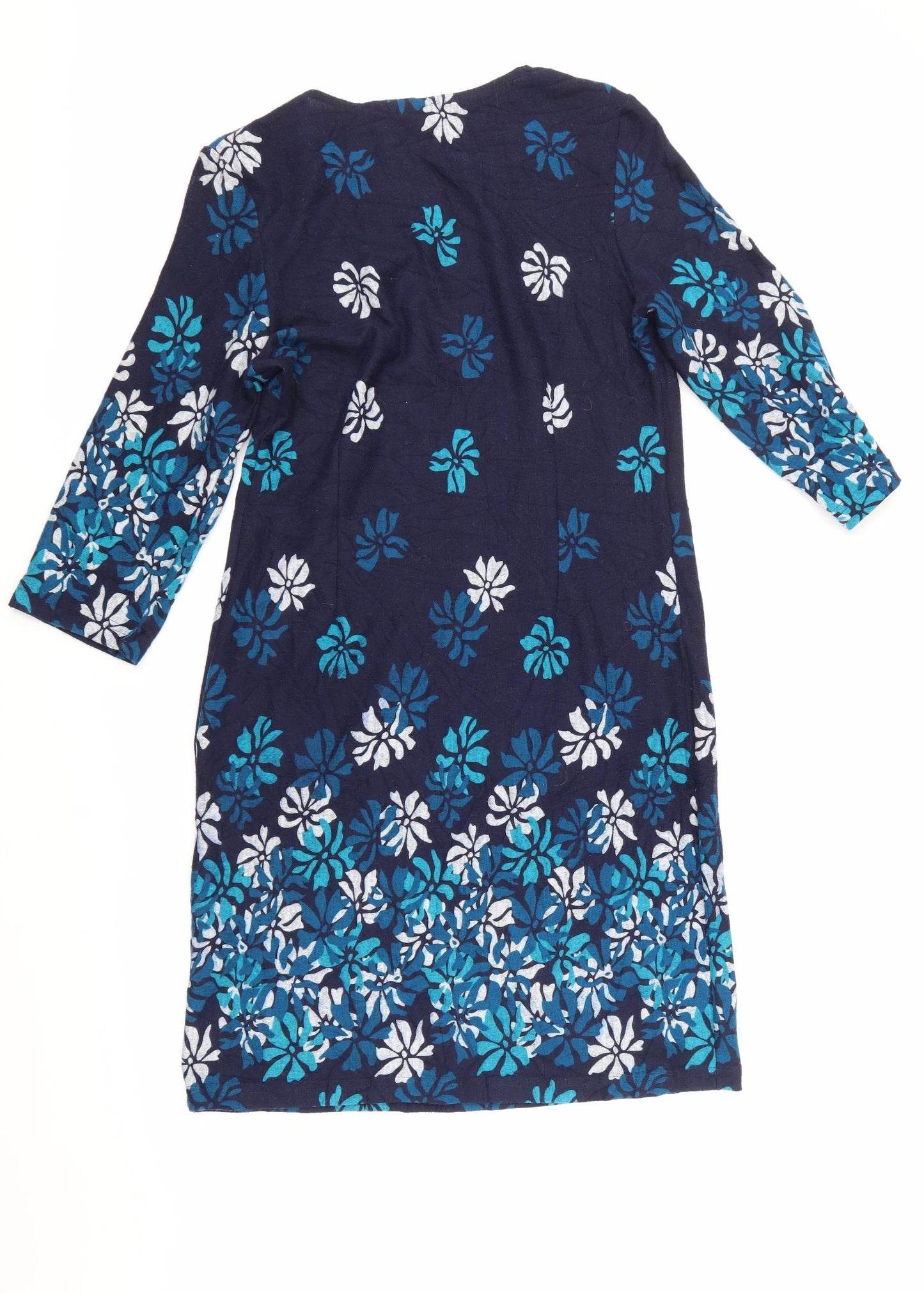Roman Womens Blue Floral  Jumper Dress  Size 16