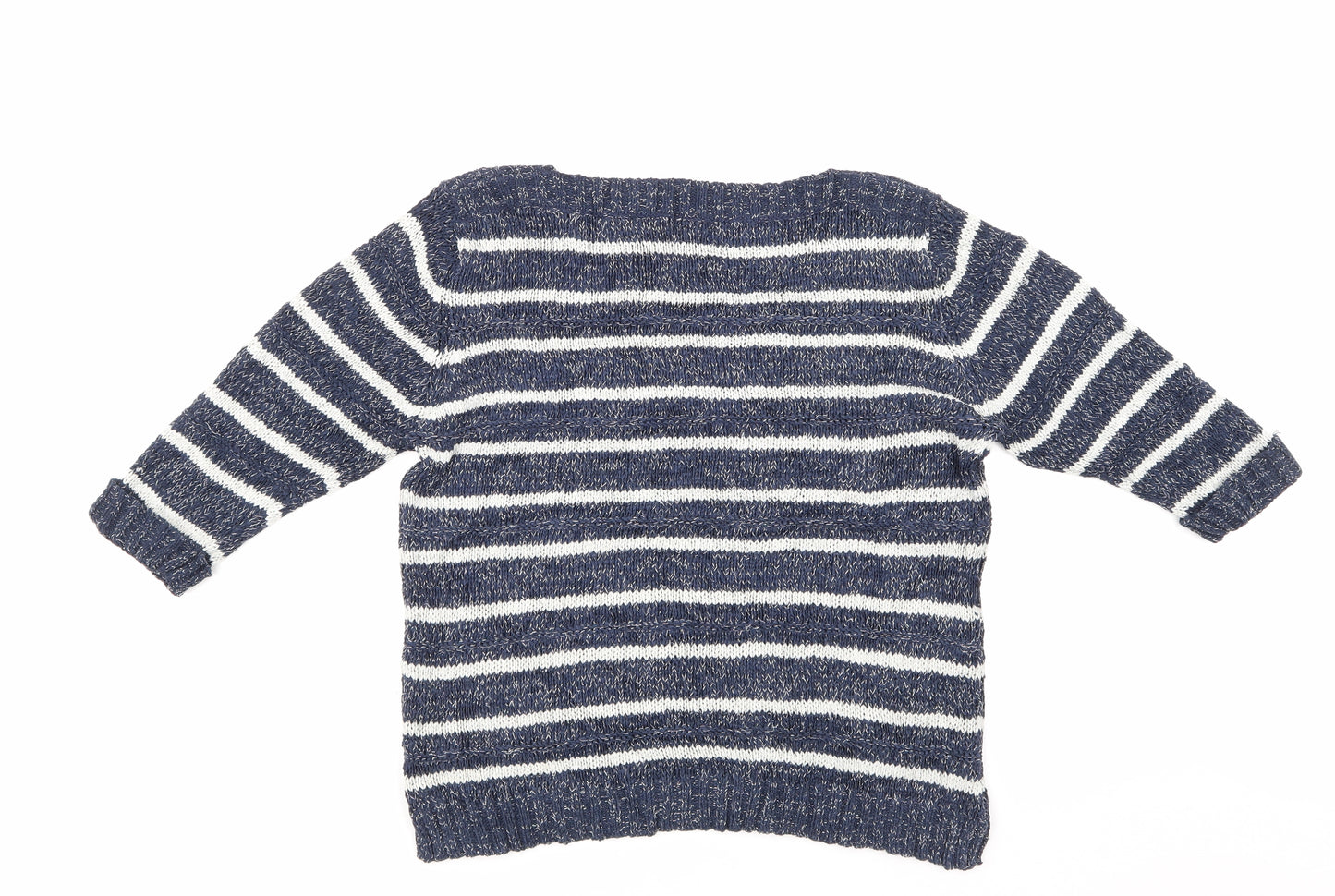 M & Co Womens Blue Striped  Pullover Jumper Size 16