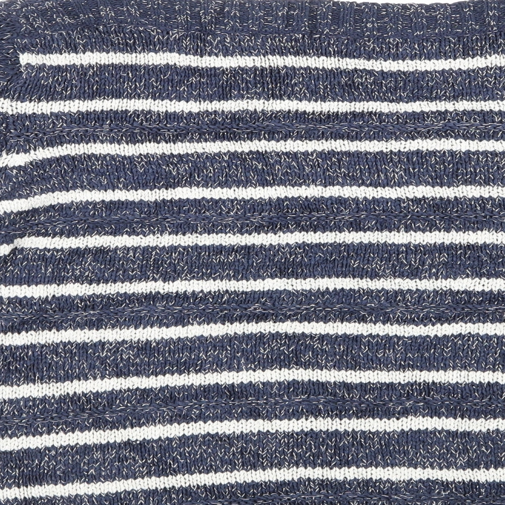 M & Co Womens Blue Striped  Pullover Jumper Size 16