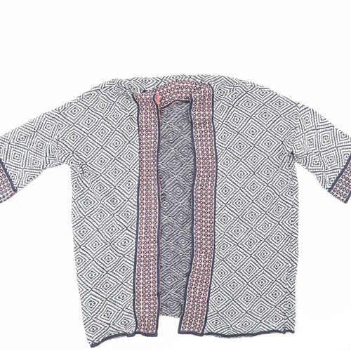 F&F Womens Blue Geometric  Cardigan Jumper Size 12